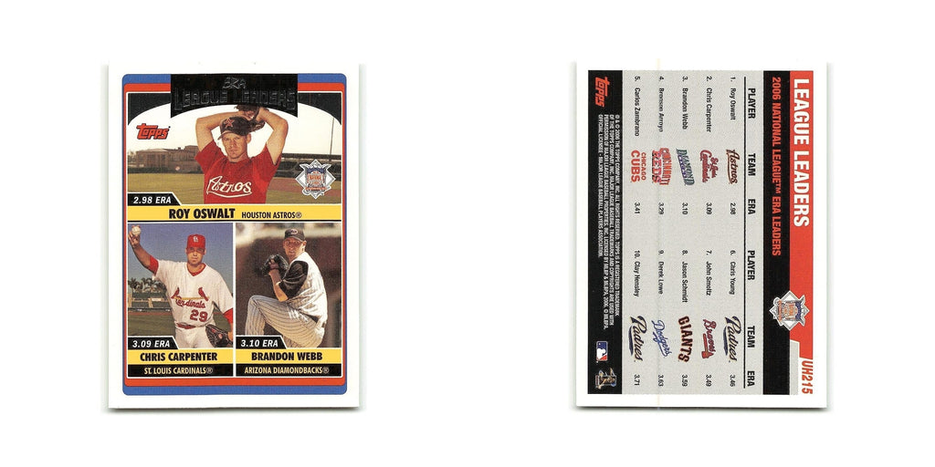 Roy Oswalt Chris Carpenter Brandon Webb 2006 #UH215 NM