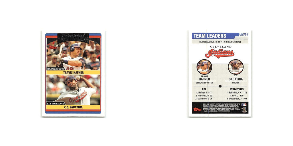 Travis Hafner  CC Sabathia 2006 Topps Updates & Highlights #UH315 Indians NM
