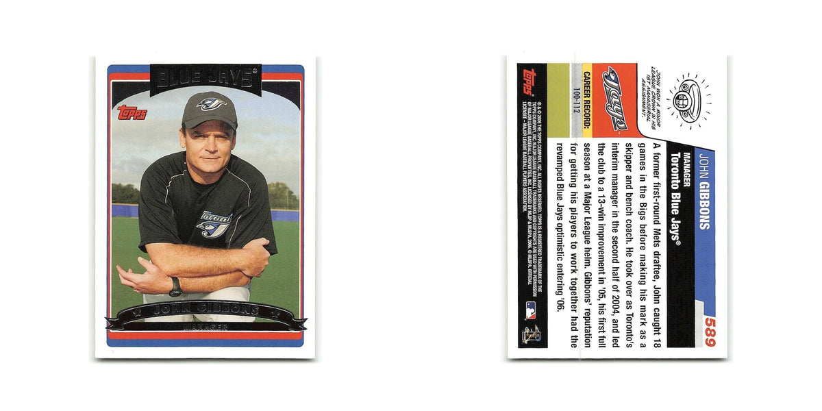 John Gibbons 2006 Topps #589 Toronto Blue Jays Baseball Card NM