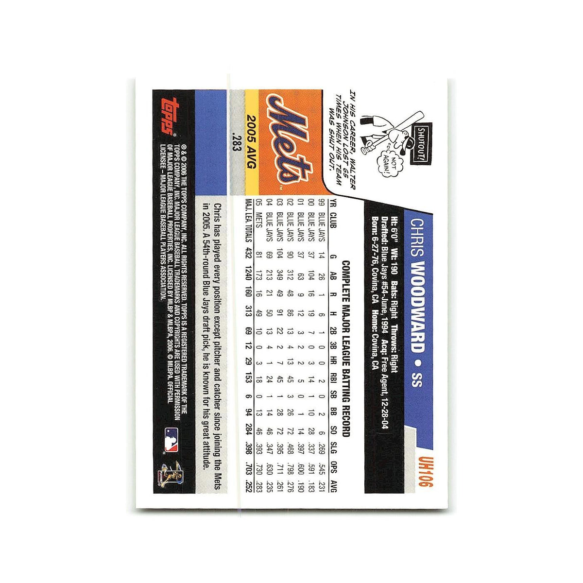Chris Woodward 2006 Topps Updates & Highlights #UH106 New York Mets NM