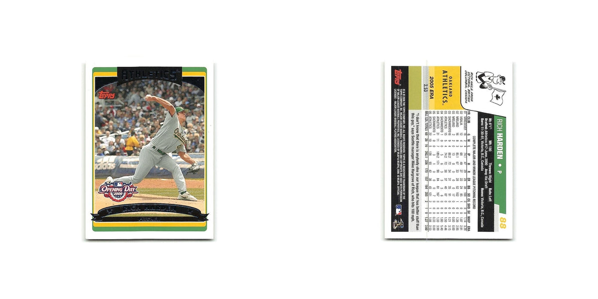 Rich Harden 2006 Topps Opening Day #88 Oakland Athletics Baseball Card NM