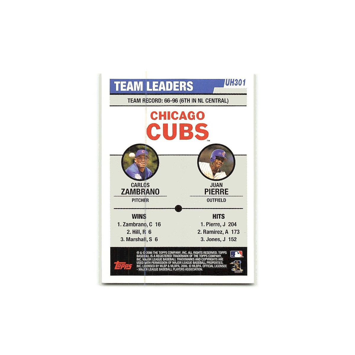 Carlos Zambrano  Juan Pierre 2006 Topps Updates & Highlights #UH301 Cubs NM