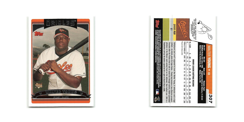 Walter Young Rookie 2006 Topps #307 Baltimore Orioles Baseball Card NM