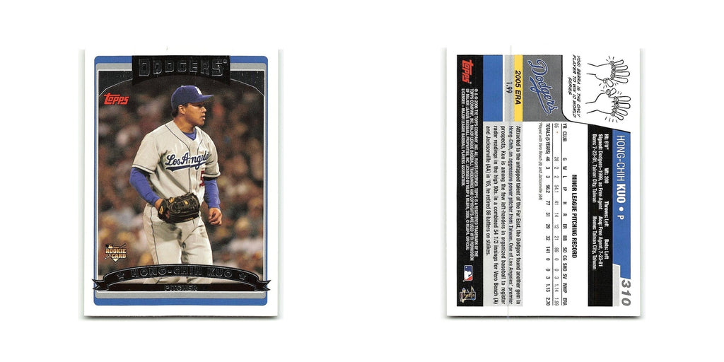 Hong-Chih Kuo Rookie 2006 Topps #310 Los Angeles Dodgers Baseball Card NM