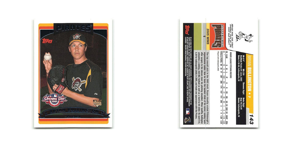 Bryan Bullington Rookie 2006 Topps Opening Day #143 Pittsburgh Pirates NM