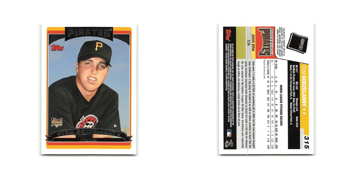 Tom Gorzelanny Rookie 2006 Topps #315 Pittsburgh Pirates Baseball Card NM