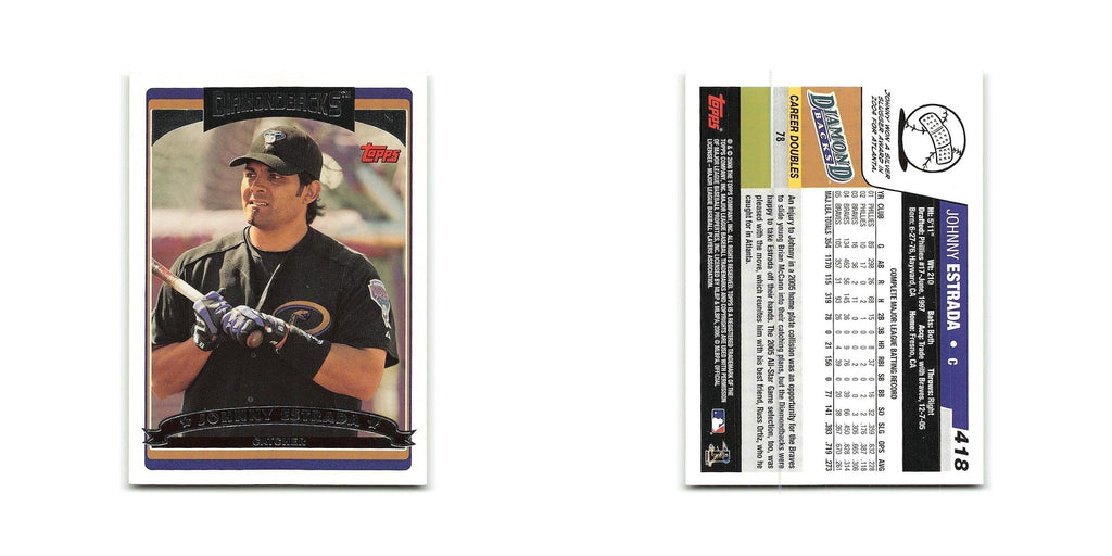 Johnny Estrada 2006 Topps #418 Arizona Diamondbacks Baseball Card NM