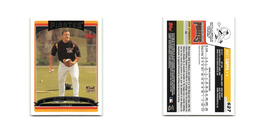 Matt Capps Rookie 2006 Topps #627 Pittsburgh Pirates Baseball Card NM