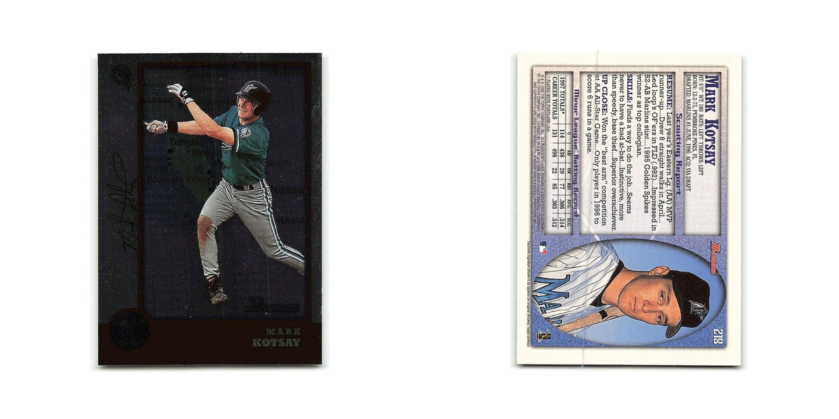 Mark Kotsay 1998 Bowman #218 Florida Marlins Baseball Card NM