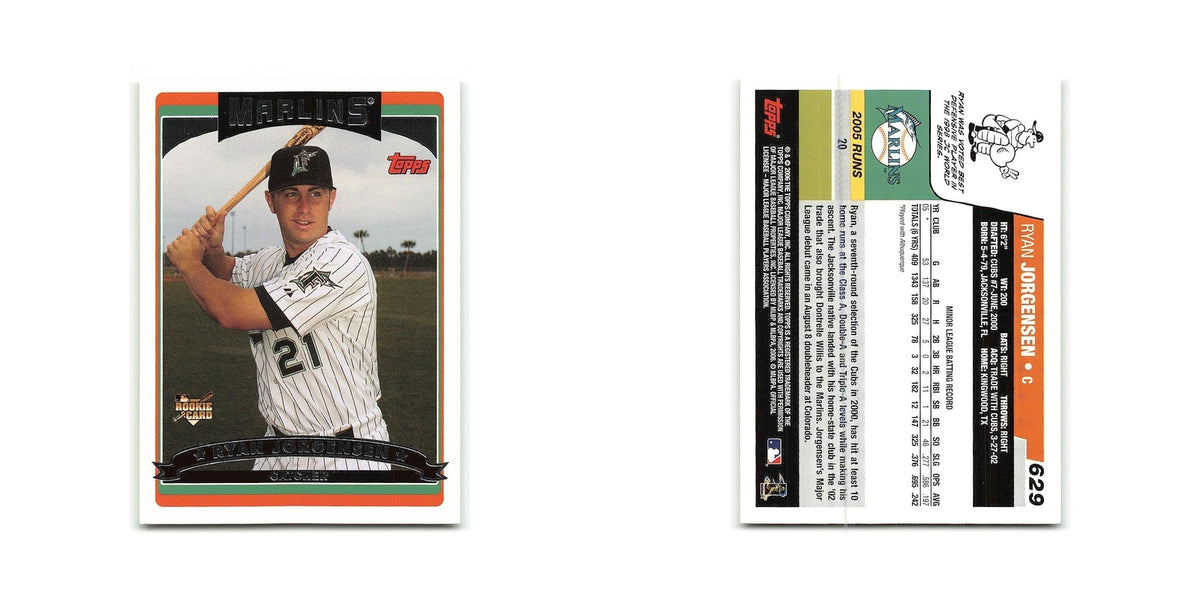 Ryan Jorgensen Rookie 2006 Topps #629 Florida Marlins Baseball Card NM