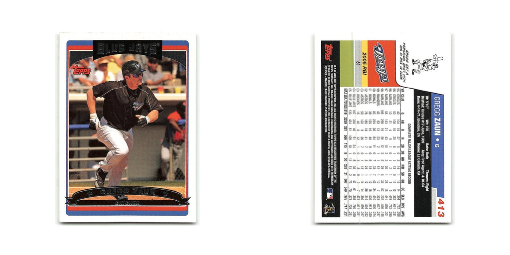 Gregg Zaun 2006 Topps #413 Toronto Blue Jays Baseball Card NM