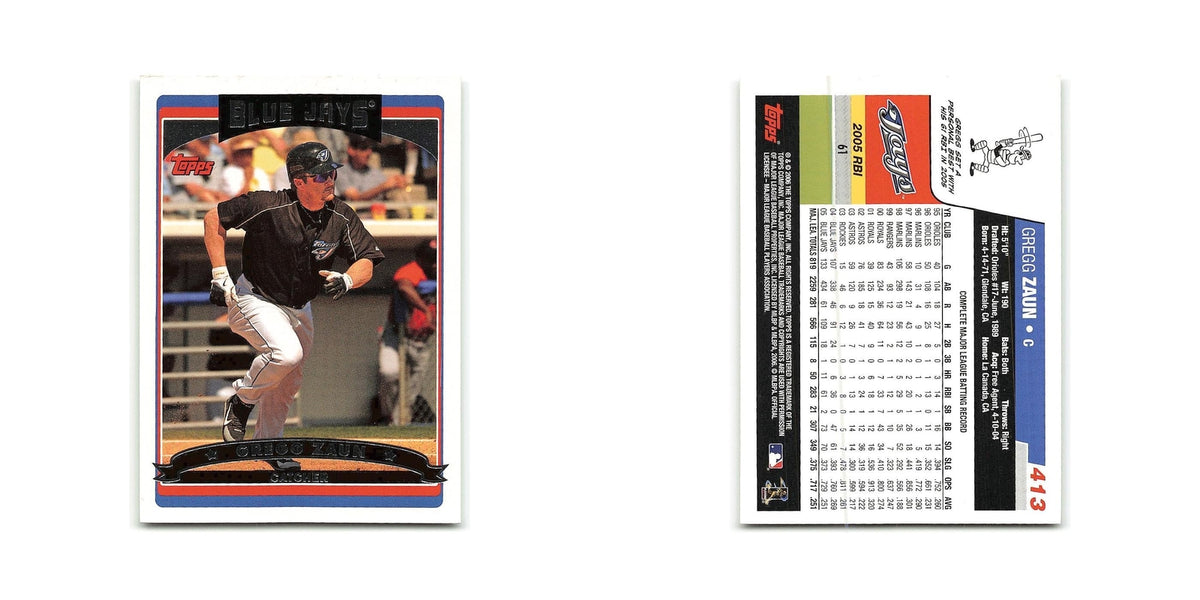 Gregg Zaun 2006 Topps #413 Toronto Blue Jays Baseball Card NM