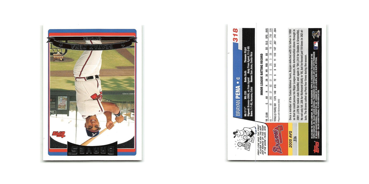 Brayan Pena Rookie 2006 Topps #318 Atlanta Braves Baseball Card NM
