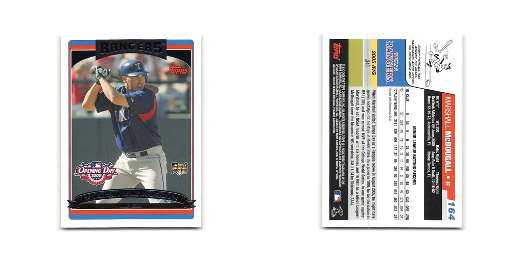 Marshall McDougall Rookie 2006 Topps Opening Day #164 Texas Rangers NM