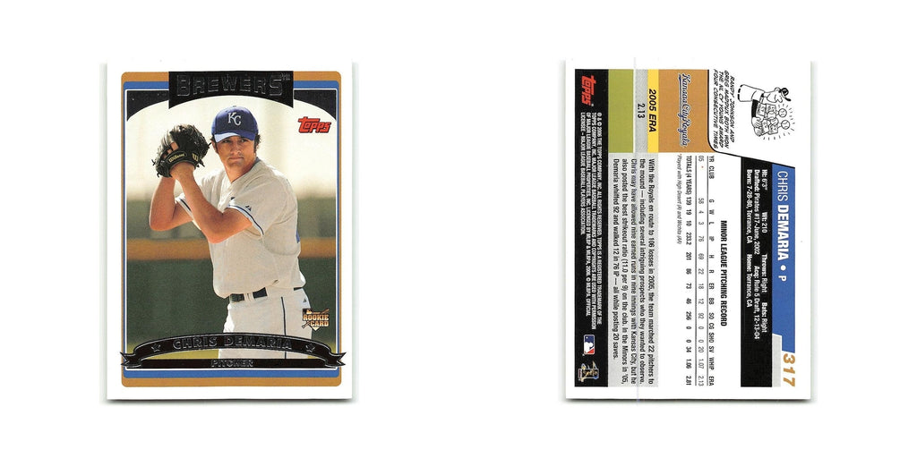 Chris DeMaria Rookie 2006 Topps #317 Milwaukee Brewers Baseball Card NM
