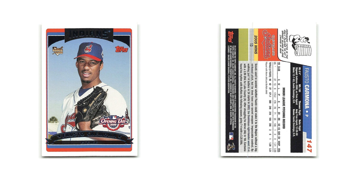 Fausto Carmona Rookie 2006 Topps Opening Day #147 Cleveland Indians NM