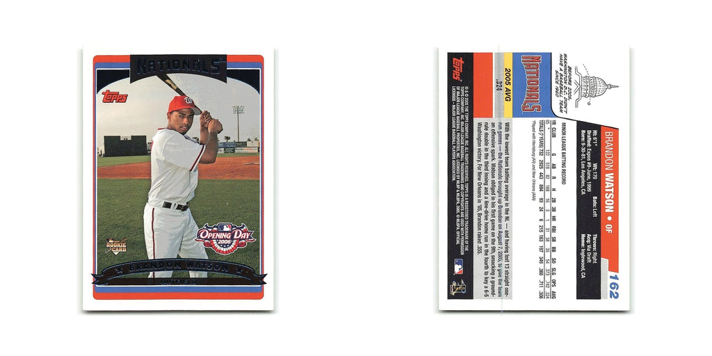 Brandon Watson Rookie 2006 Topps Opening Day #162 Washington Nationals NM