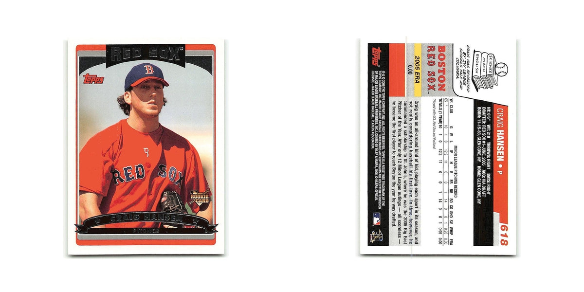 Craig Hansen Rookie 2006 Topps #618 Boston Red Sox Baseball Card NM