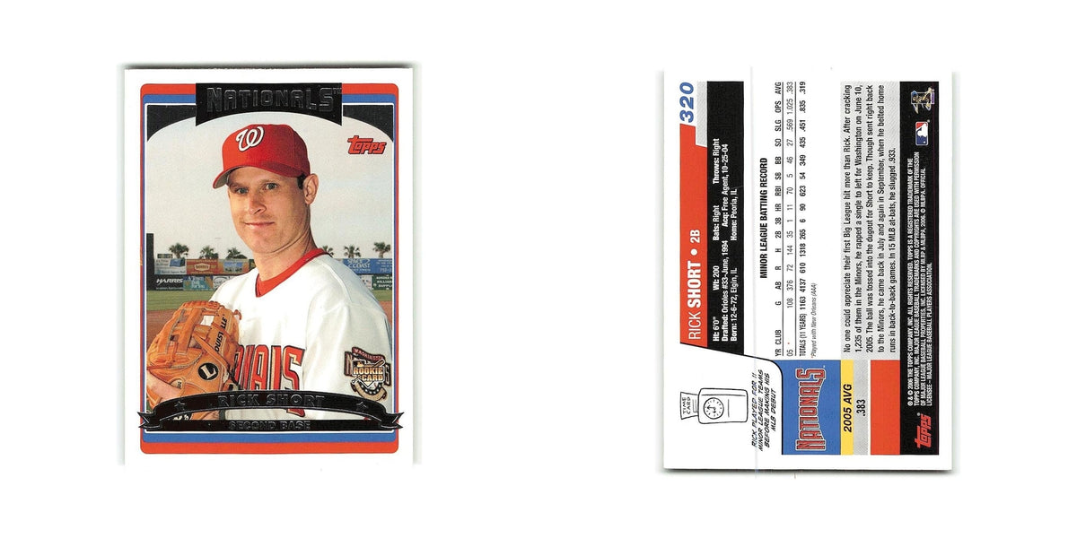 Rick Short Rookie 2006 Topps #320 Washington Nationals Baseball Card NM