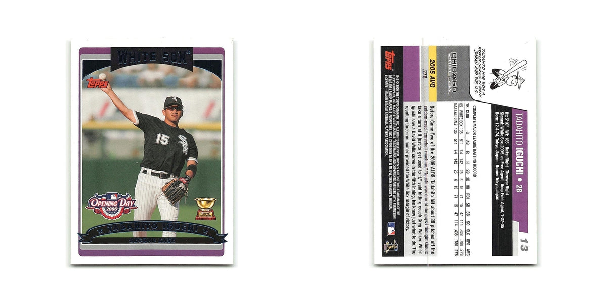 Tadahito Iguchi Gold Cup 2006 Topps Opening Day #13 Chicago White Sox NM