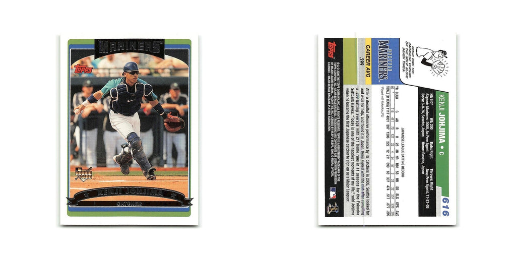 Kenji Johjima Rookie 2006 Topps #616 Seattle Mariners Baseball Card NM