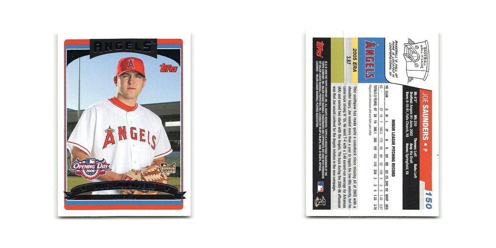 Joe Saunders Rookie 2006 Topps Opening Day #150 Los Angeles Angels NM