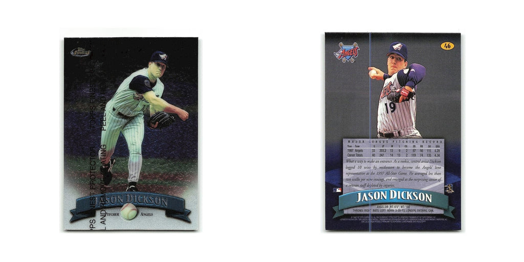 Jason Dickson 1998 Topps Finest w Coating #46 Anaheim Angels Baseball Card NM