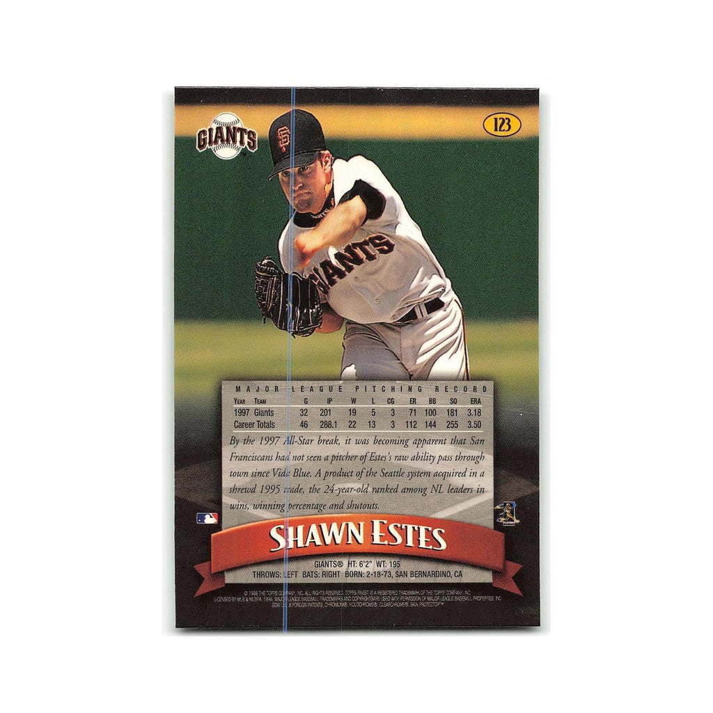 Shawn Estes 1998 Topps Finest w Coating #123 San Francisco Giants NM