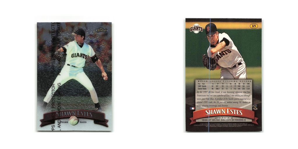 Shawn Estes 1998 Topps Finest w Coating #123 San Francisco Giants NM