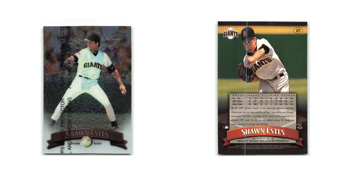 Shawn Estes 1998 Topps Finest w Coating #123 San Francisco Giants NM