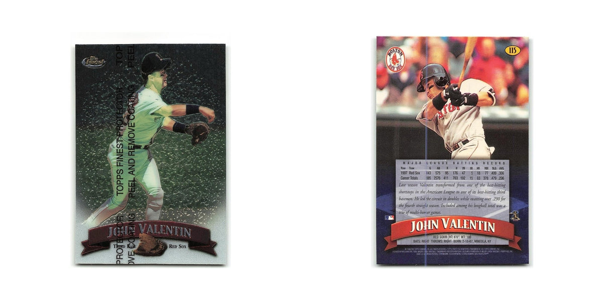 John Valentin 1998 Topps Finest w Coating #115 Boston Red Sox Baseball Card NM