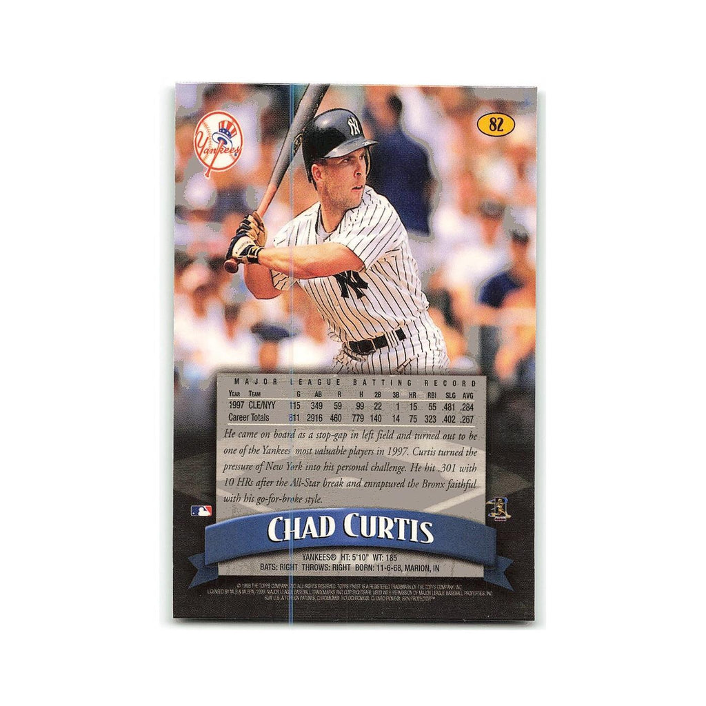 Chad Curtis 1998 Topps Finest w Coating #82 New York Yankees Baseball Card NM