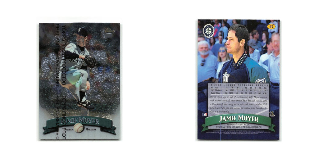Jamie Moyer 1998 Topps Finest w Coating #63 Seattle Mariners Baseball Card NM