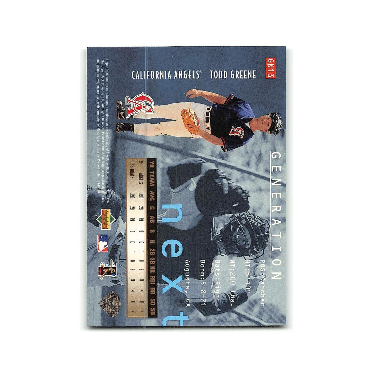 Todd Greene 1997 Upper Deck UD3 #GN13 Los Angeles Angels Baseball Card NM