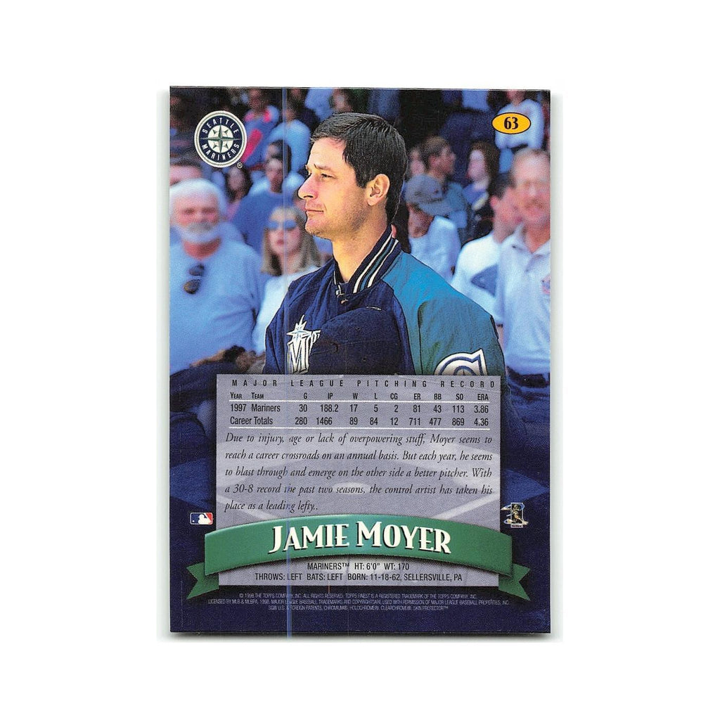 Jamie Moyer 1998 Topps Finest w Coating #63 Seattle Mariners Baseball Card NM