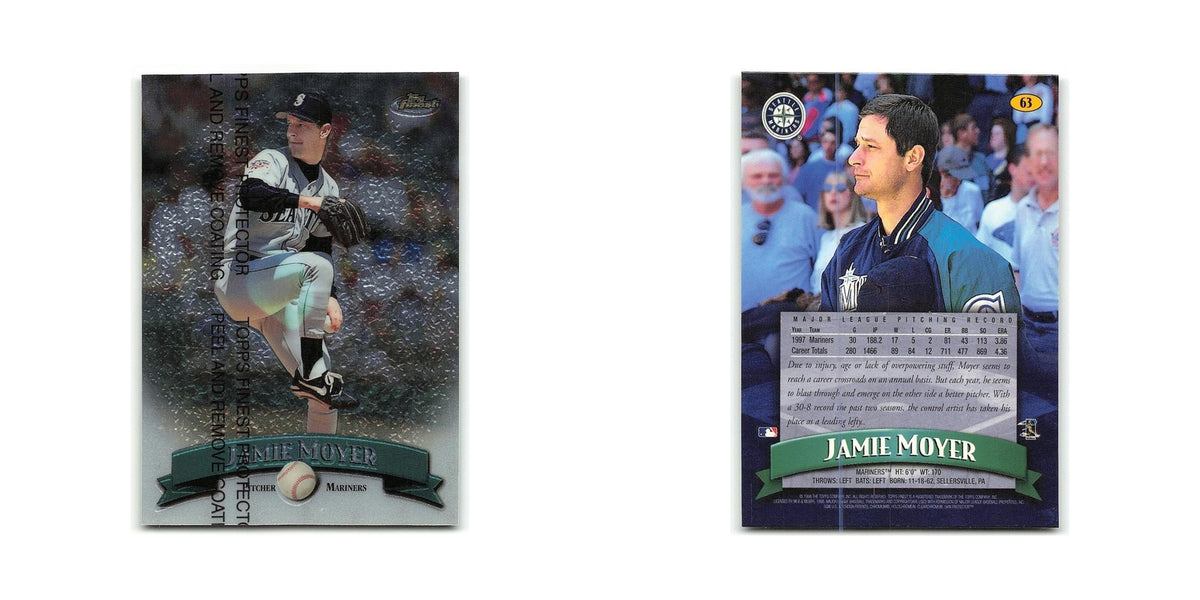 Jamie Moyer 1998 Topps Finest w Coating #63 Seattle Mariners Baseball Card NM