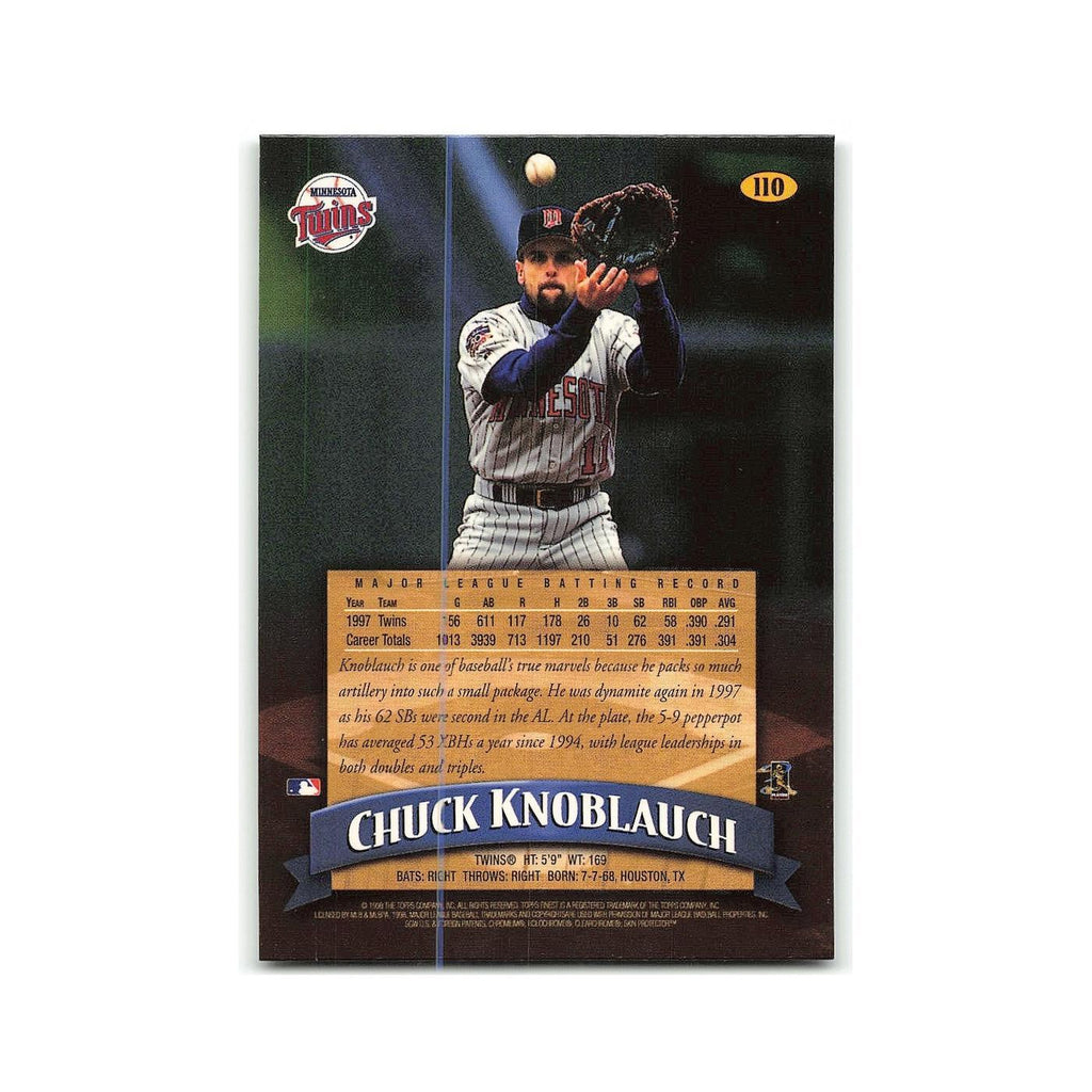 Chuck Knoblauch 1998 Topps Finest w Coating #110 Minnesota Twins NM