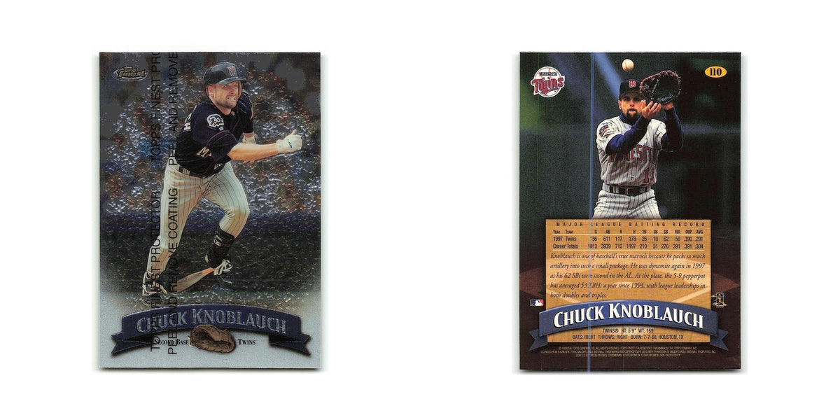 Chuck Knoblauch 1998 Topps Finest w Coating #110 Minnesota Twins NM