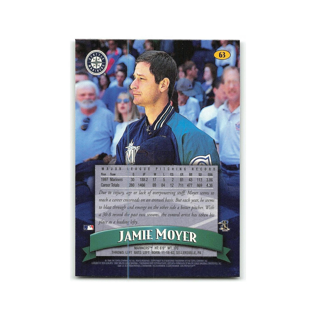 Jamie Moyer 1998 Topps Finest w Coating #63 Seattle Mariners Baseball Card NM