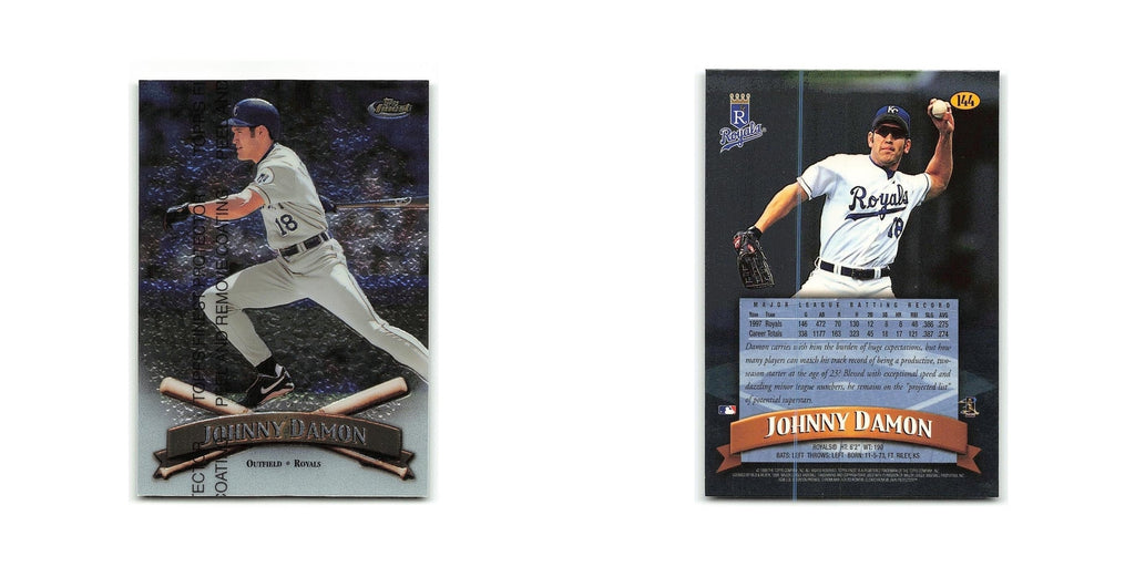 Johnny Damon 1998 Topps Finest w Coating #144 Kansas City Royals NM