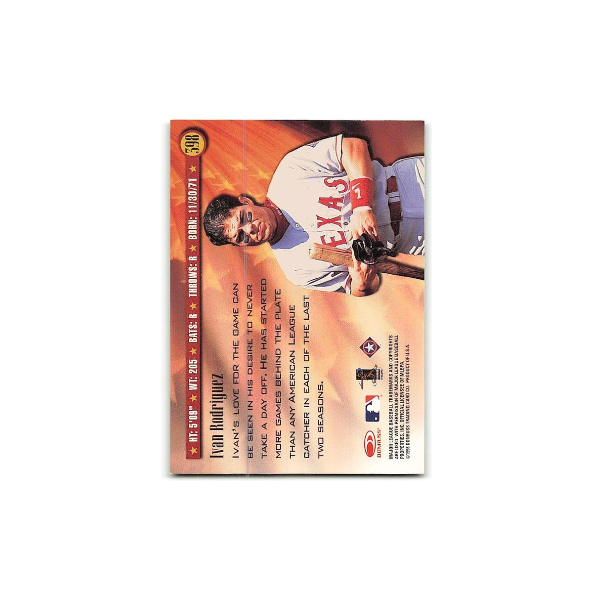 Ivan Rodriguez 1998 Donruss #398 Texas Rangers Baseball Card NM