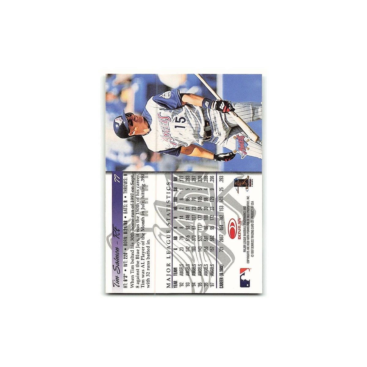 Tim Salmon 1998 Donruss #77 California Angels Baseball Card NM