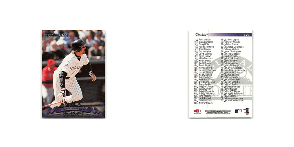 Larry Walker 1998 Donruss #166 Checklist Baseball Card NM