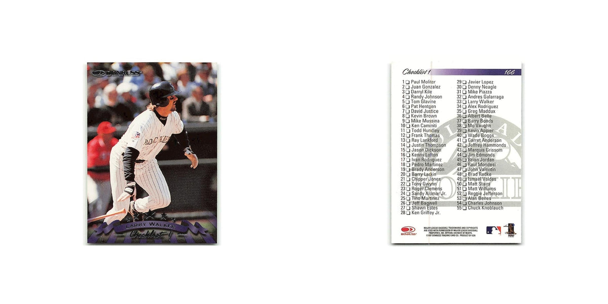 Larry Walker 1998 Donruss #166 Checklist Baseball Card NM