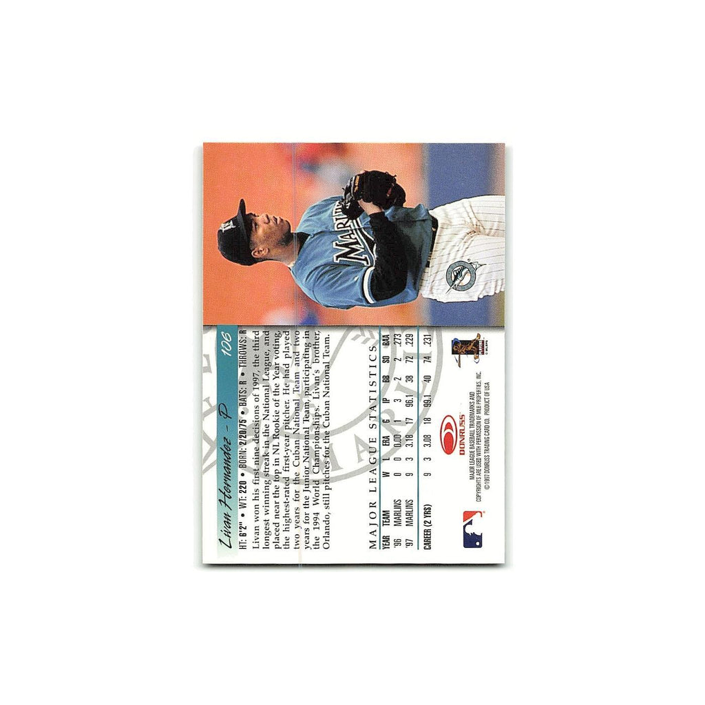 Livan Hernandez Rookie 1998 Donruss #106 Florida Marlins Baseball Card NM