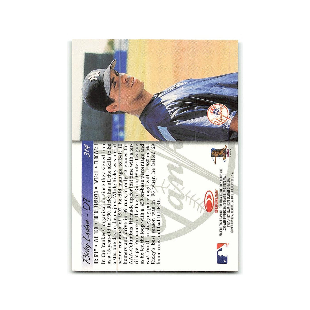 Ricky Ledee Rookie 1998 Donruss #314 New York Yankees Baseball Card NM