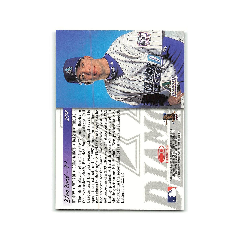 Ben Ford Rookie 1998 Donruss #274 Arizona Diamondbacks Baseball Card NM