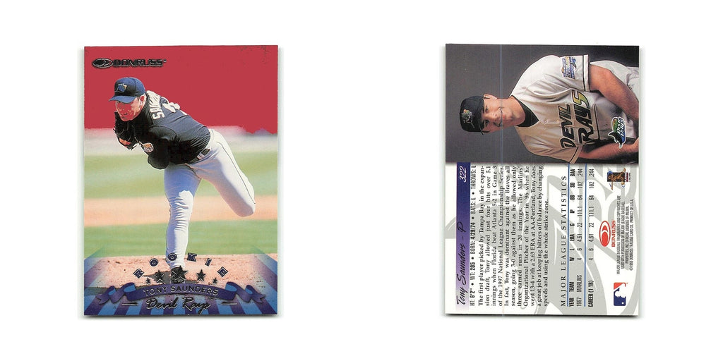 Tony Saunders Rookie 1998 Donruss #322 Tampa Bay Devil Rays Baseball Card NM