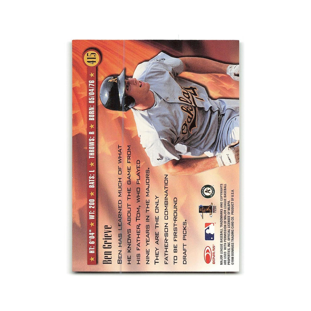 Jose Canseco 1998 Donruss #415 Oakland Athletics Baseball Card NM