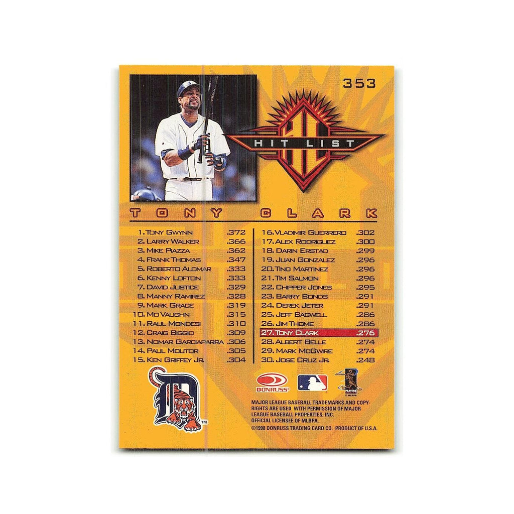 Tony Clark 1998 Donruss #353 Detroit Tigers Baseball Card NM